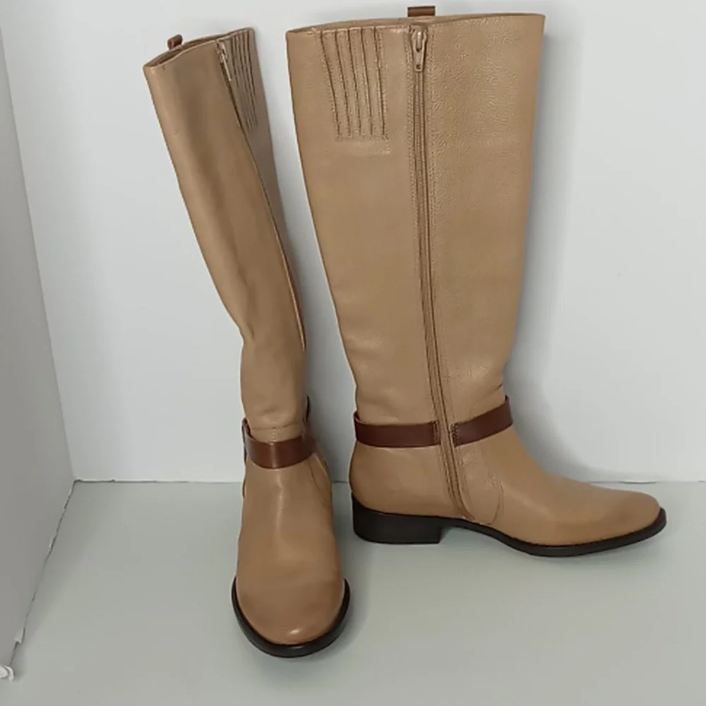 Matisse- Daniela -Leather Knee High Riding Boots --Taupe w/Brown Detailing 6.5
